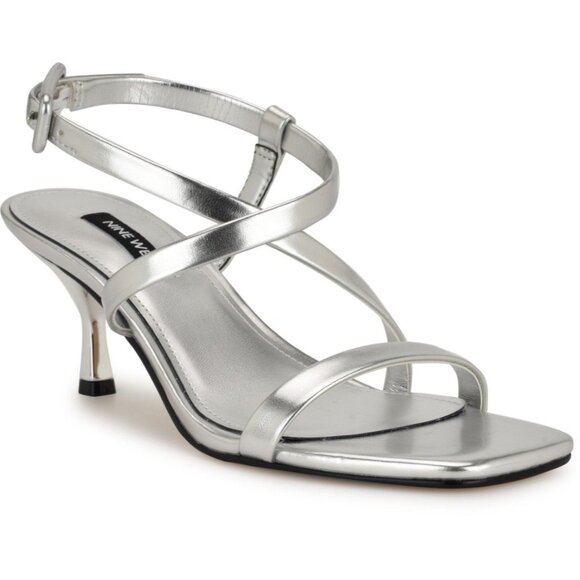 Nine West Women's Hanni Strappy Square Toe Kitten Heel Sandals - Picture 1 of 3